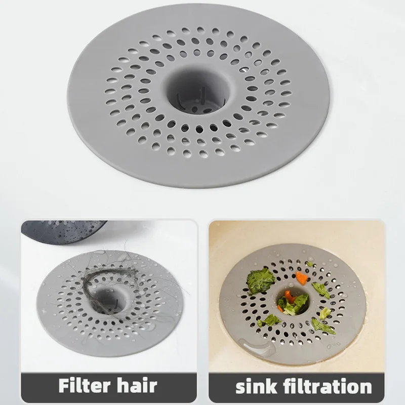 

Silicone Strainer Filter for Bathtub, Shower Hair Filter, Kitchen Sink, Anti-blocking Level, Floor Drain, Home Accessories