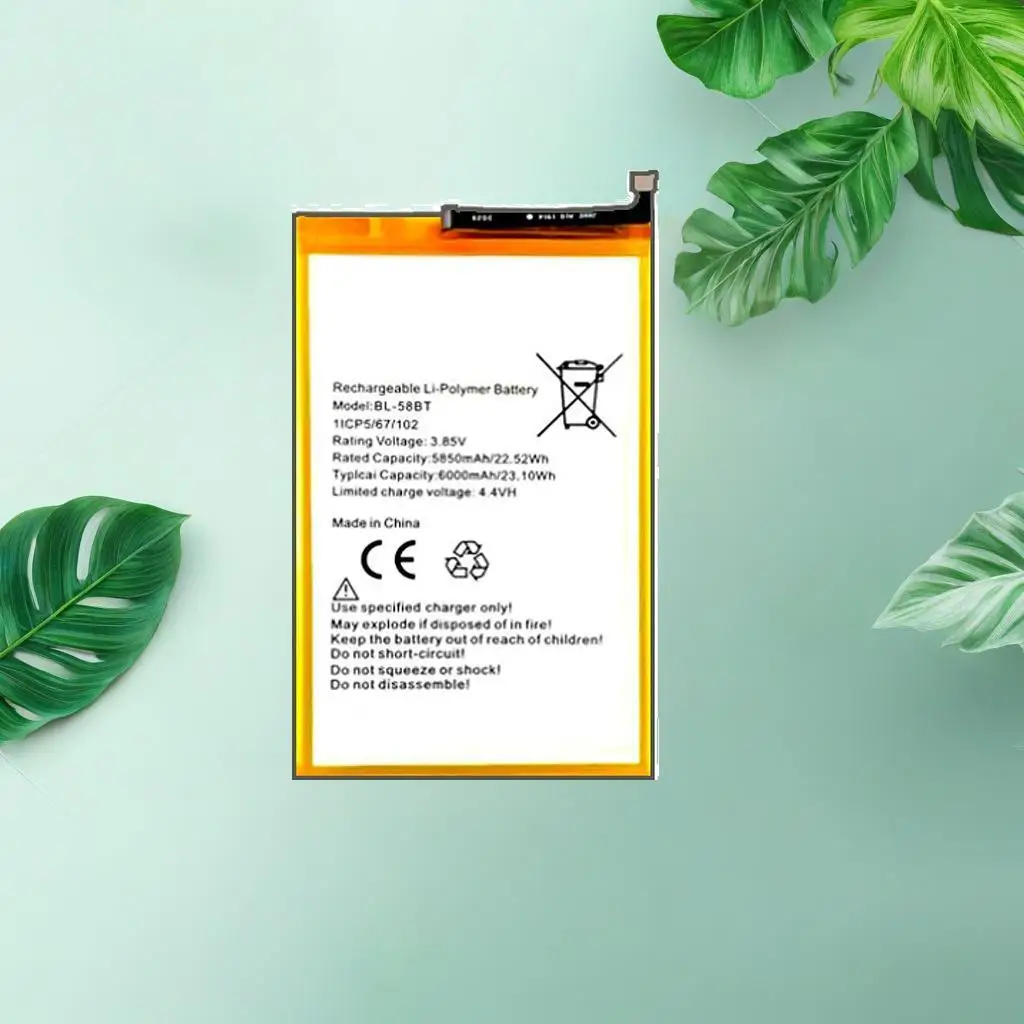 

Аккумулятор Bl-58BT 6000 мАч для Tecno LC7 Spark 6 Air KE6 Pouvoir 4 Pro Power 2 LC8 Pova LD7