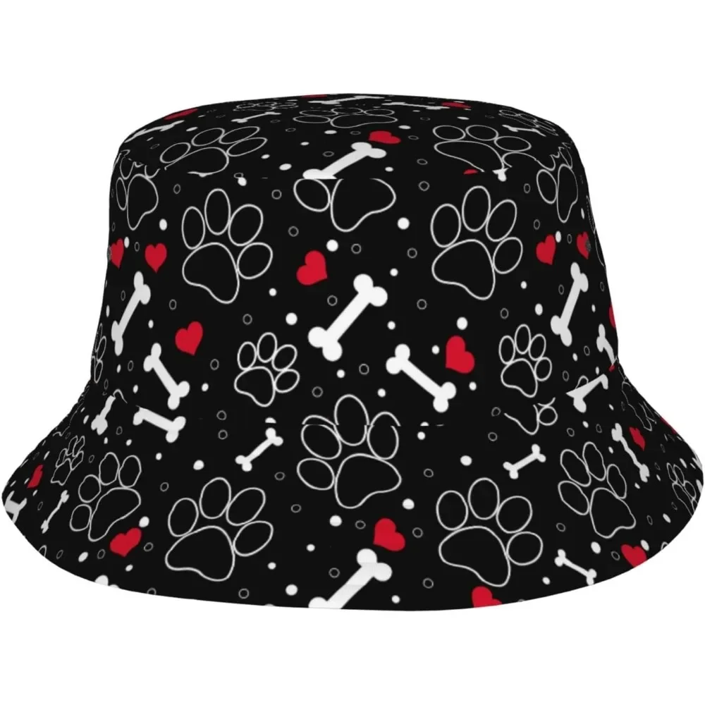 Dog Paw Fisherman Cap Hip Hop Gorras Summer Unisex Printing Bucket Hat Outdoor Gardening Beach Camping Hiking Fishing Caps