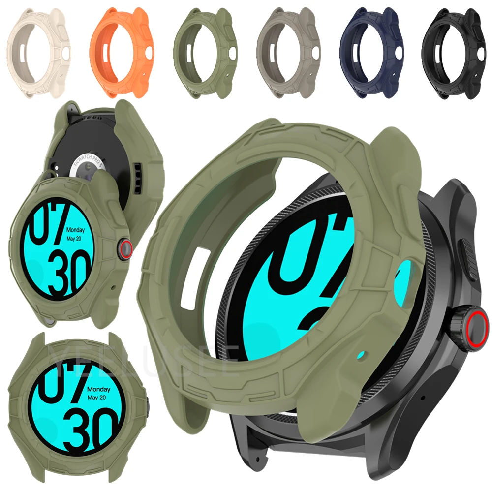 لينة حافظة من البولي يوريثان غطاء ل Ticwatch Pro 5 واقية شل الإطار الوفير ل Ticwatch Pro 5 إندورو ساعة ذكية حزام حامي