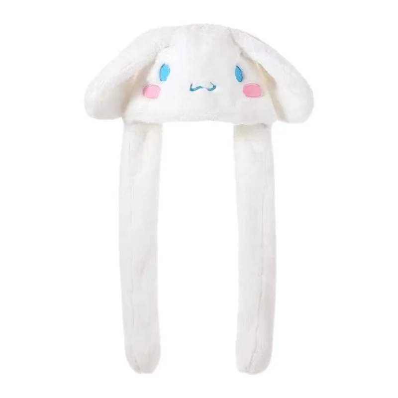 Kawaii Sanrios Hat Cinnamoroll Accessories Cute Plush Hat Keep Warm Bunny Hat Ears Up Plush Toy For Kids Girl Winter Cap