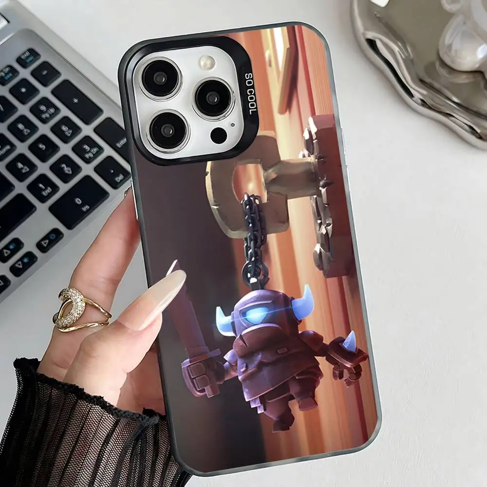 Чехол для телефона Clash Royale для iPhone 17,16,15,14,13,12,11,Pro,Max,Plus,E,Air,Mini-черный чехол из ТПУ