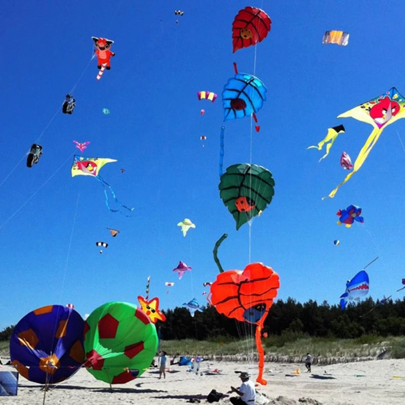 Large watermelon kites pendant nylon soft kites paragliding thorn ball kite outdoor toys flying Leave kite Kidult Sports play