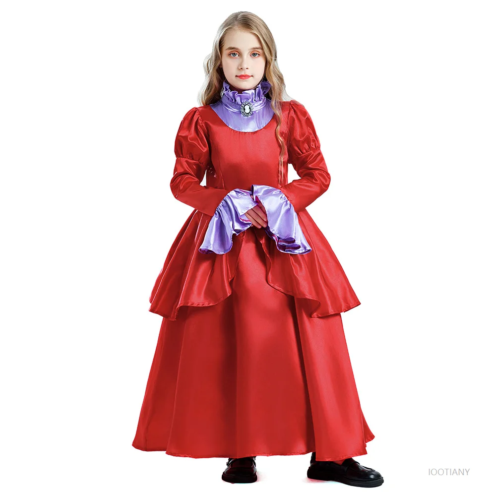 

Halloween Children Performance Costume Girl Cosplay Victorian Retro Palace Princess Dress Tea Party Festival Costume Stage Gown