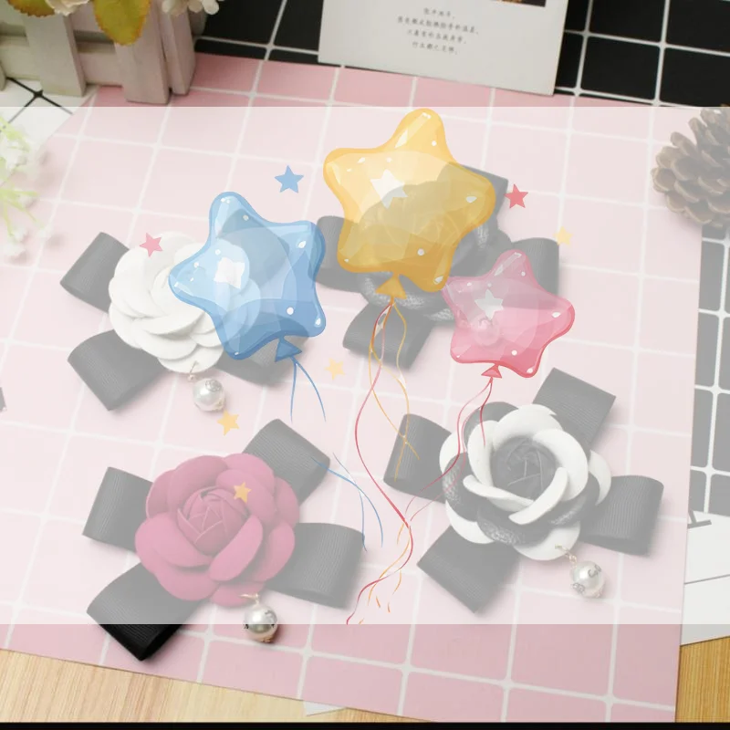 النسيج زهرة الكاميليا بروش ربطة القوس فيونكة السيدات كلية نمط قميص طوق دبابيس خمر حفل زفاف دبابيس للنساء #1