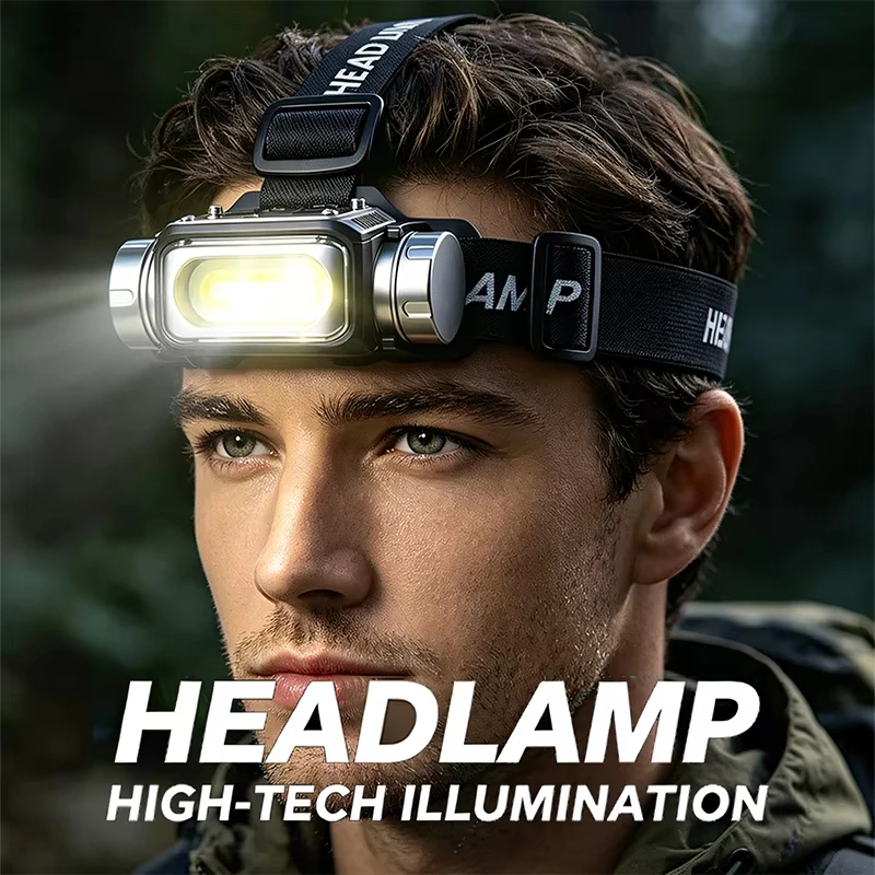 Rechargeable Headlamp 7 Modes IPX4 Waterproof Forehead Flashlight Fishing Light Front Head Lamps Led Camping Headlamp for Hiking