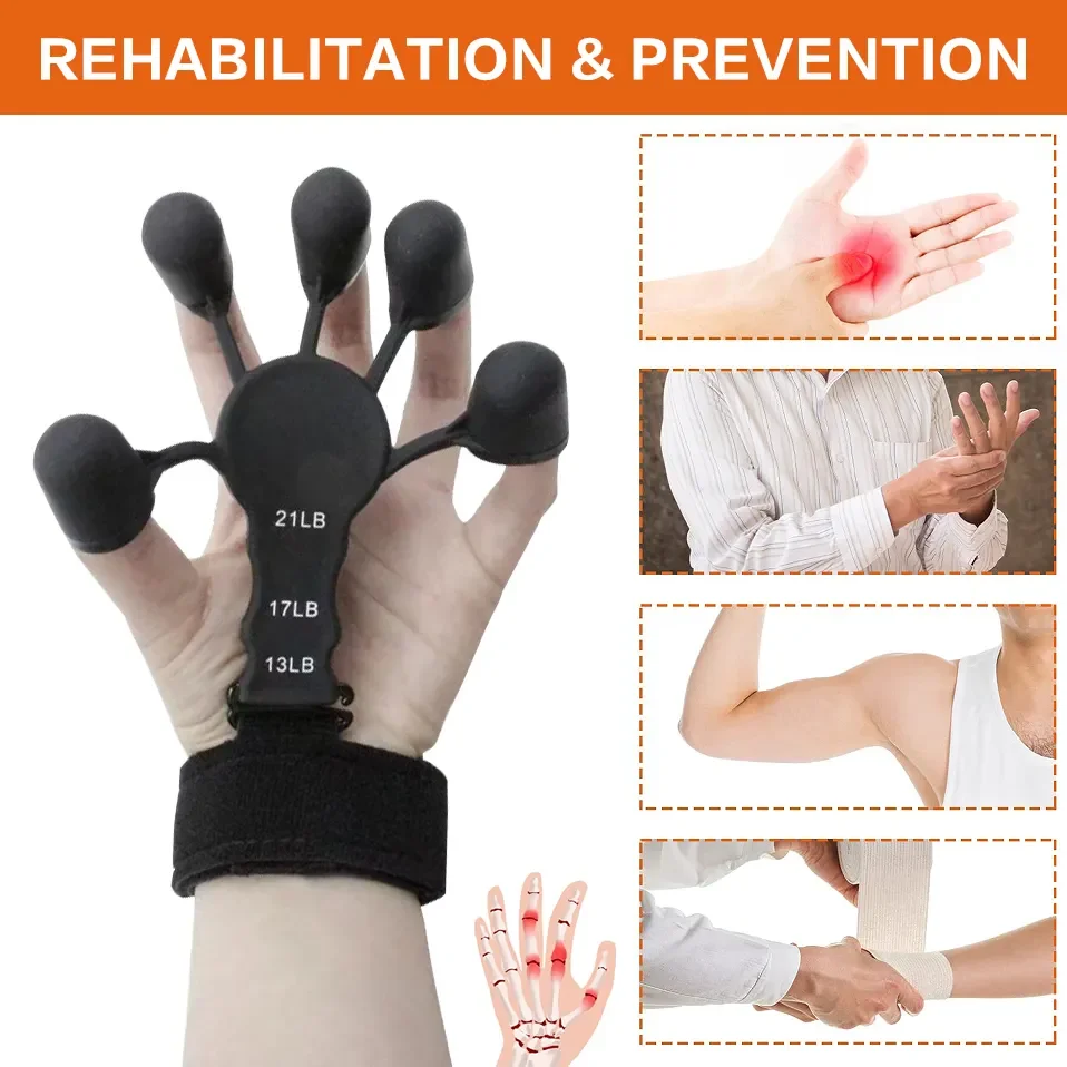 Potenciador de agarre de mano de silicona, ejercitador de pulgar, ensanchador de dedos, entrenador de escalada en roca, agarre de fuerza