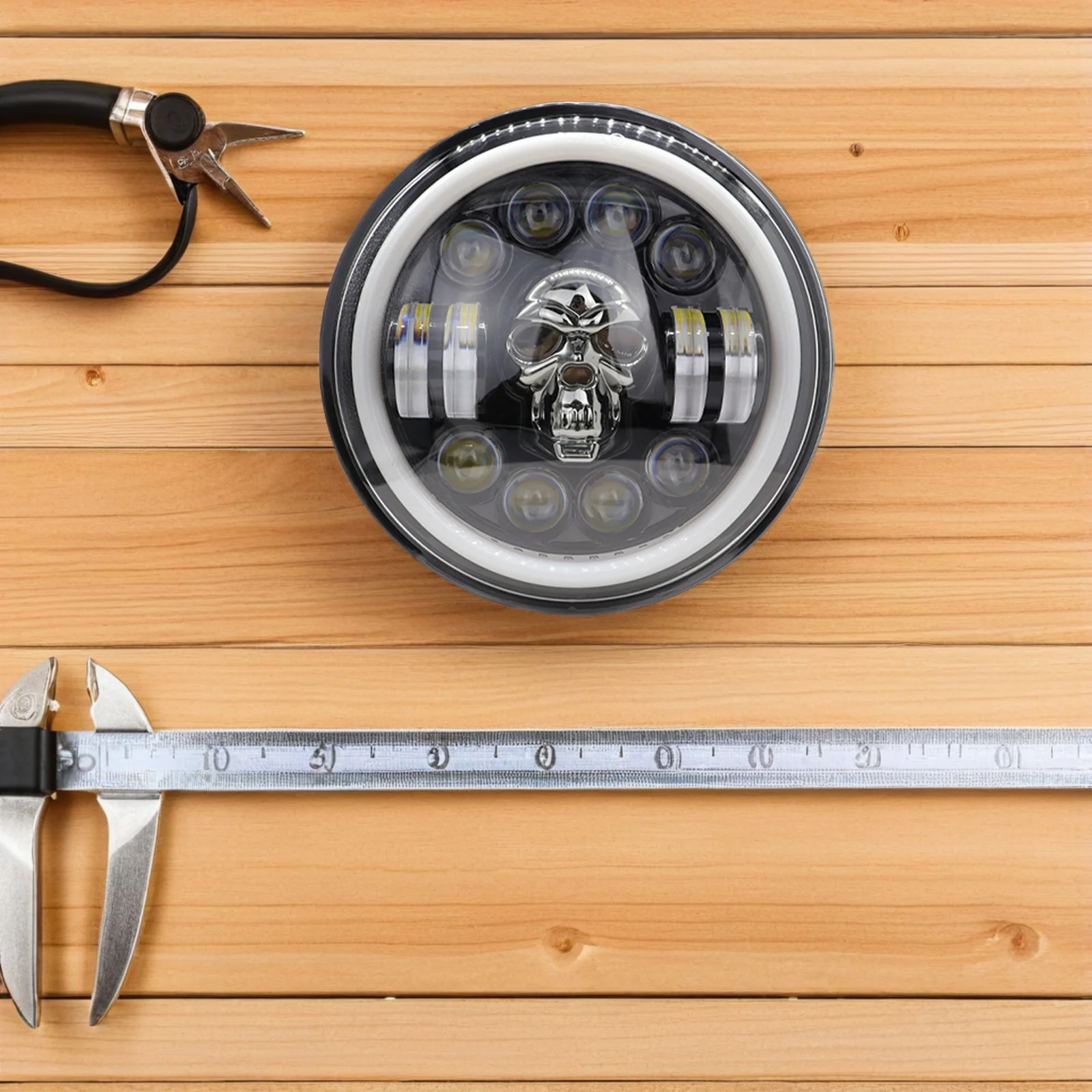 

Motorcycle Skull Led Headlight 60W Off-Road Bike Light Abs Aluminum Durable Upgrade Headlight For Motorcycle Waterproof