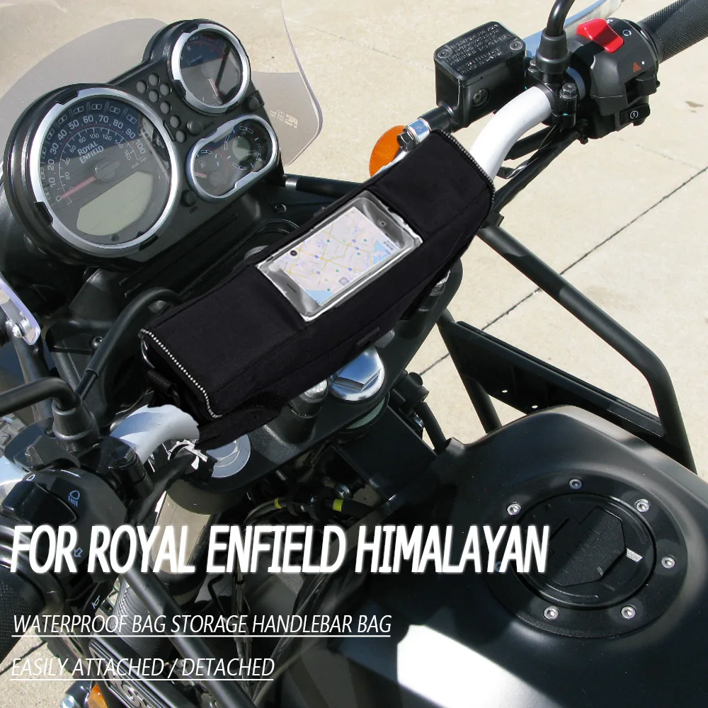 Motocicleta impermeável e poeira armazenamento guidão saco para Royal Enfield Himalaya