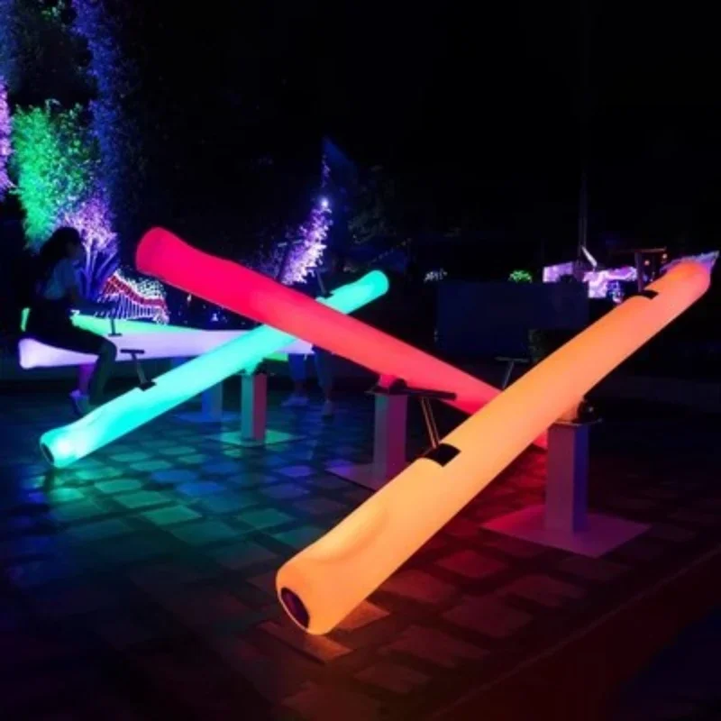 night Outdoor solar energy colorful luminescent seesaw outdoor square amusement park entertainment facilities