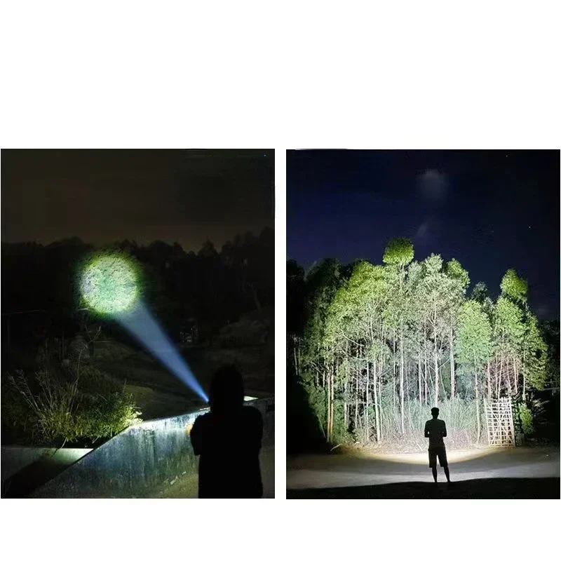 XHP50 Super Bright LED Flashlight USB Mini Torch Rechargeable Zoom Fishing Lantern Powerful 3 Lighting Mode for Hiking Camping