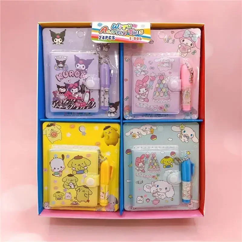 

Sanrio Kuromi Notebook Ballpoint Pen Set Cute Cartoon Anime My Melody Kawaii Diary Children Learning Supplies Holiday Gifts