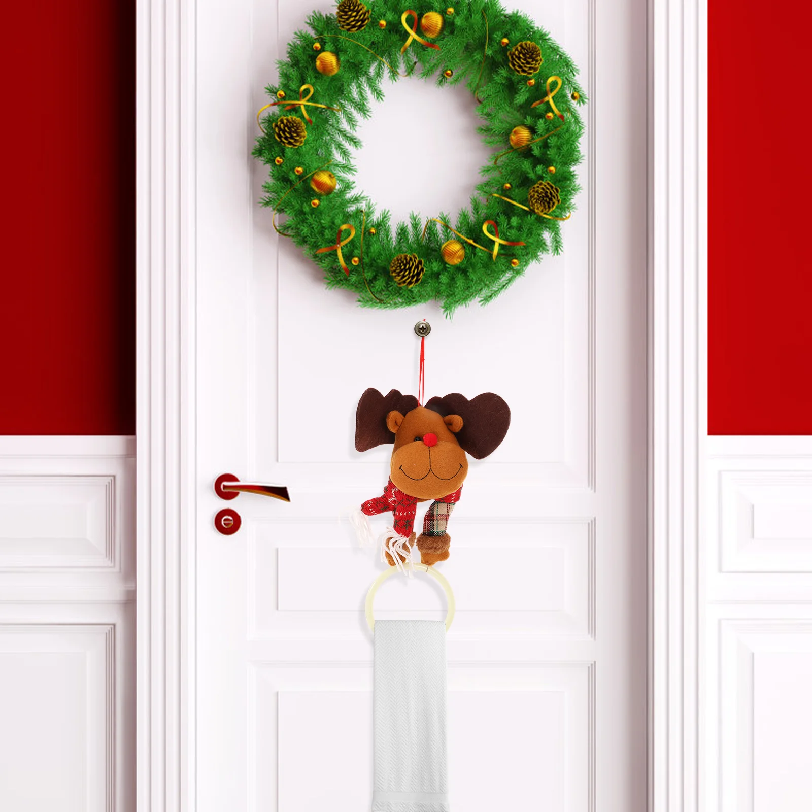 

Christmas Towel Ring Xmas Hanging Decorations Holder Bath Towels Rings Bathroom