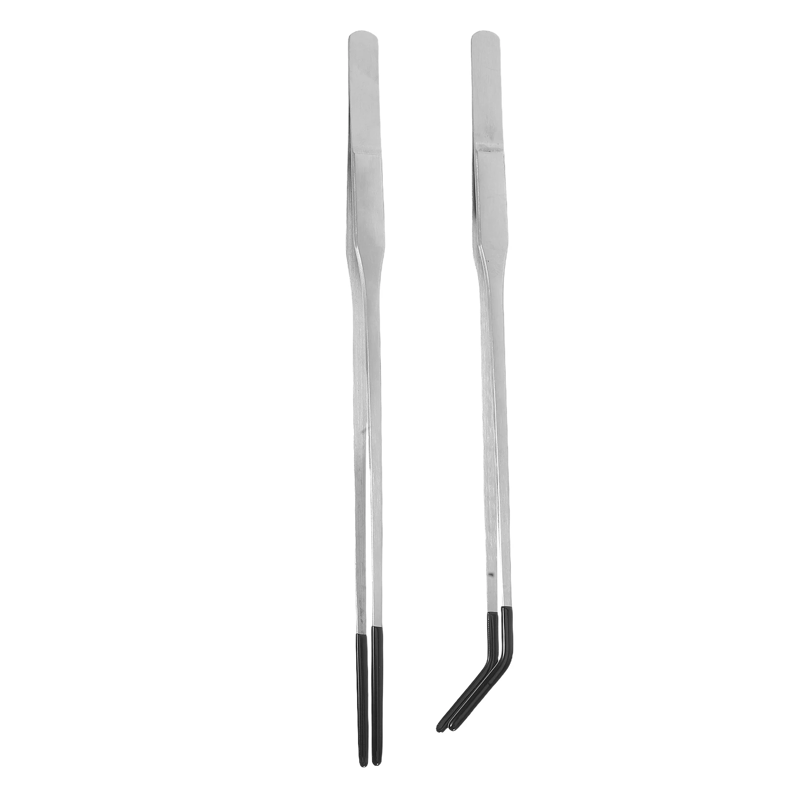 

2Pcs Reptile Feeding Tongs Rubber Tips Stainless Steel Curved Long Tweezers Terrarium Accessories Snake Aquarium Tools