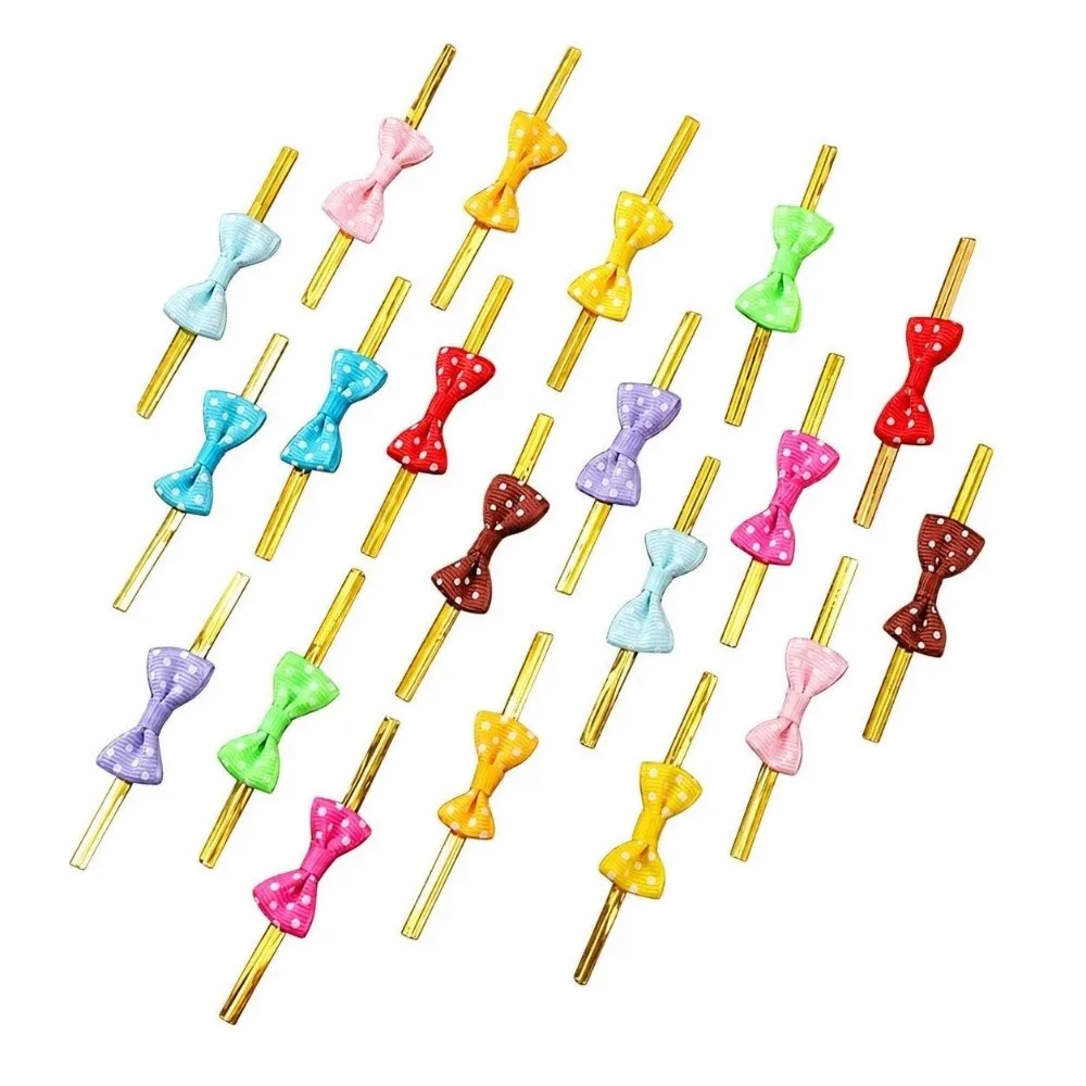 100/200PCS Cute Iron wire Twist Tie Dots Ties Gift Bag Sealing Tie Bag Closure Tie Bakery Bags