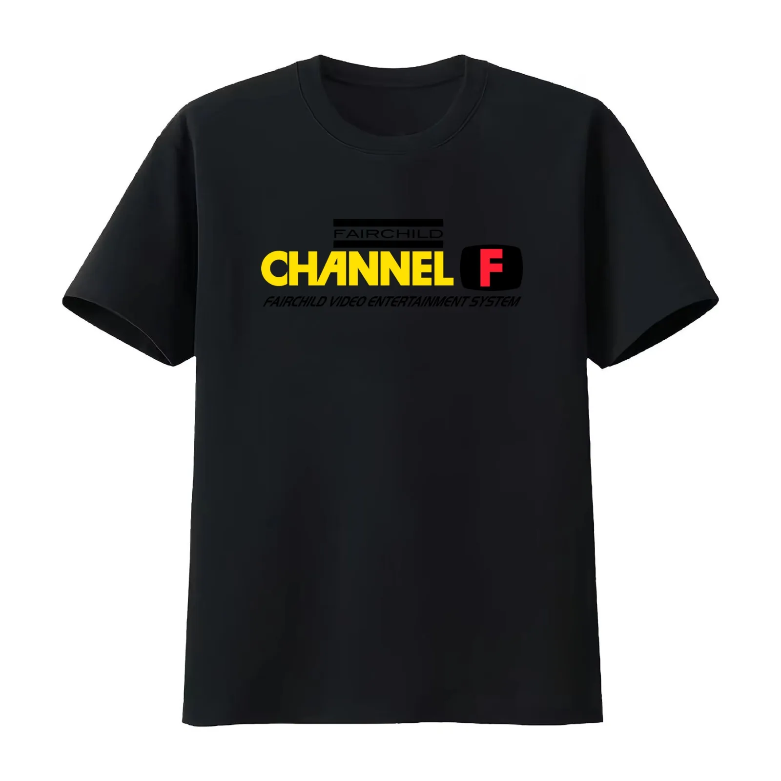 Fairchild Channel F T-Shirt Summer Casual Cotton Tee Oversized Streetwear Tops Vintage Graphic Print Loose Fit Short Sleeve