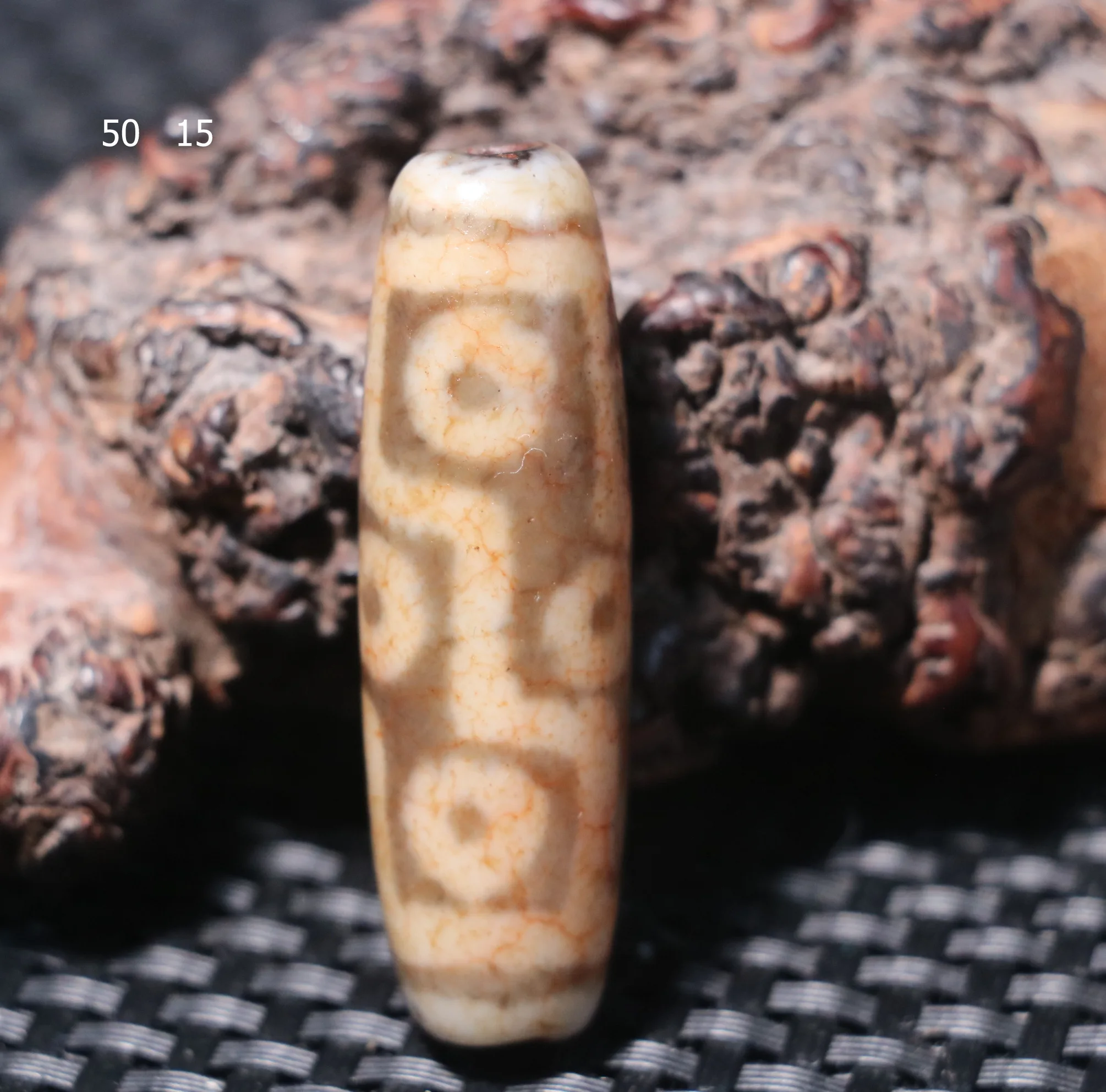 Magic Tibetan Old Agate Full Dragon Vein Fold Line 9 Eye dZi Bead Pendant Amulet Timestown  AA