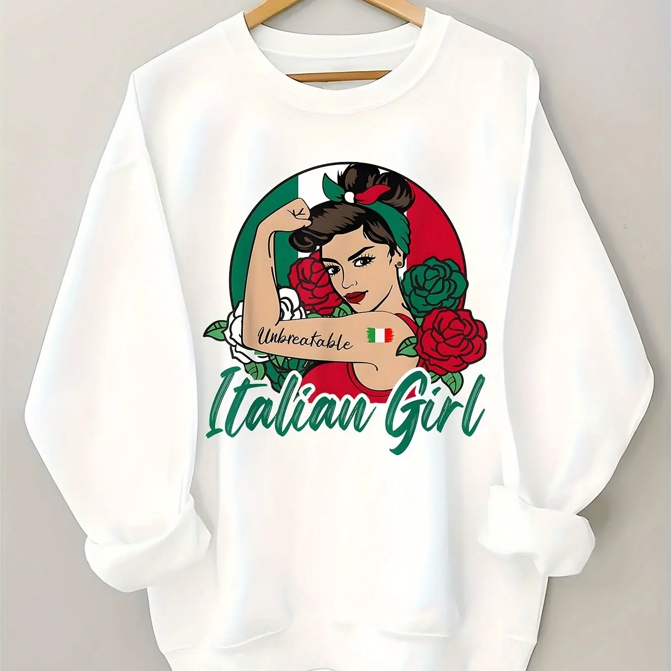 

Italy Beautiful Women Graphic Printing Autumn and Winter Pure Cotton Men's and Women's Sweatshirts Outdoor Sports Leisure