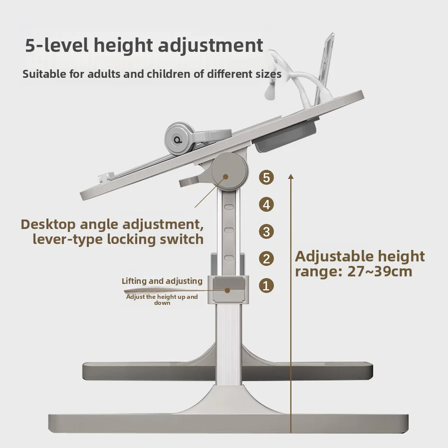 Height Adjustable Folding Bed Desk Portable Laptop Table Simple Dorm Student Study Writing Bed Table Home Office