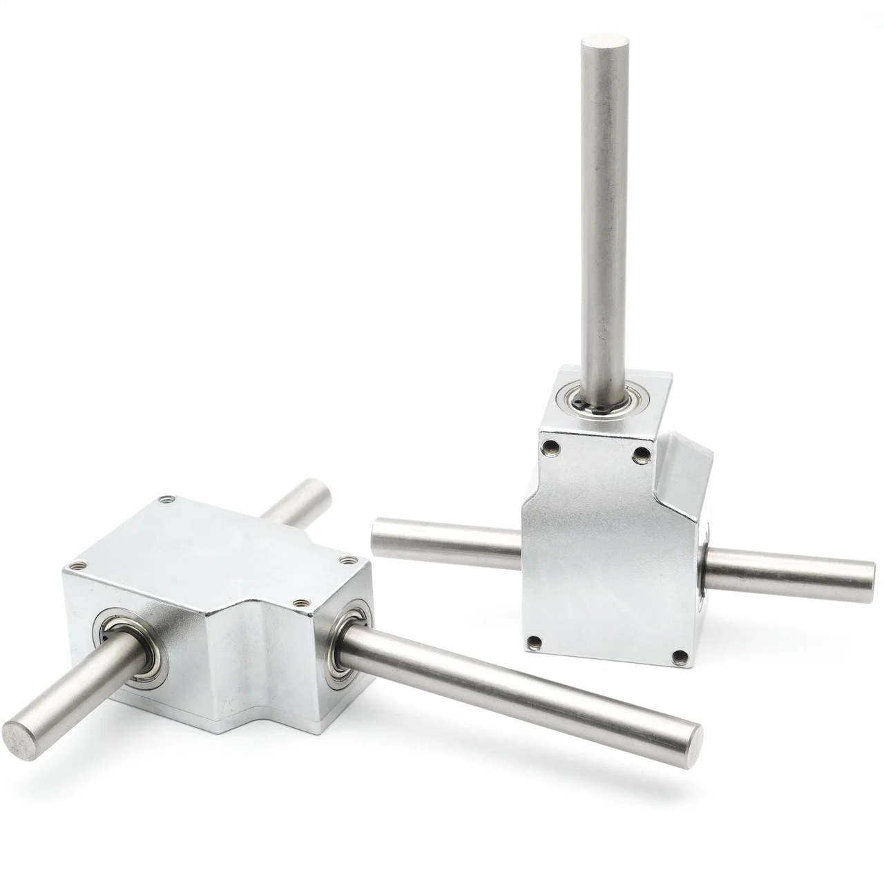 1:1 90° Reversing Angle Device Spiral Bevel Gearbox Reducer Assembly Small Reducer Dual-shaft 8MM/10MM