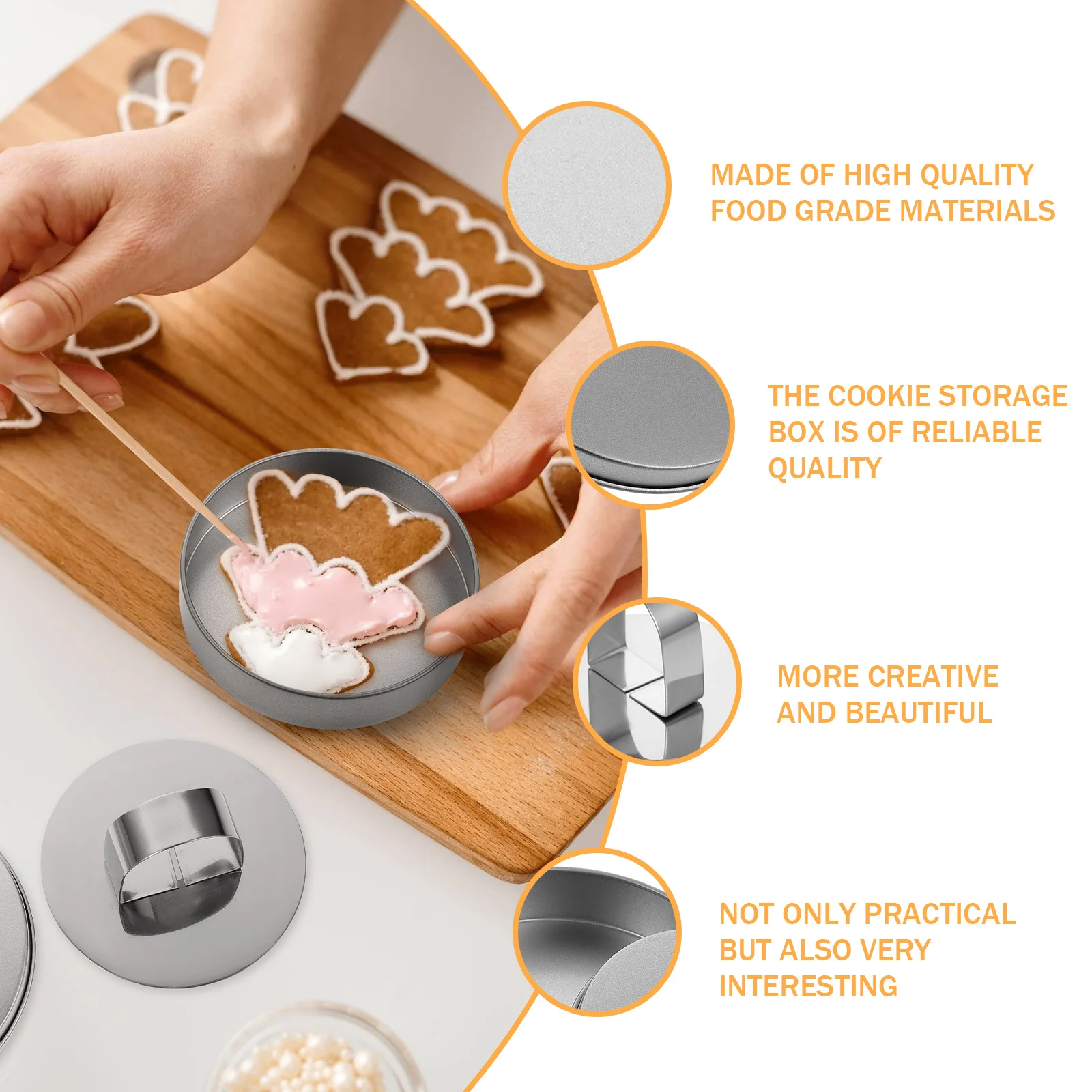 

9 Pieces Cookie Molds Baking Tools Stainless Steel Cake Molds DIY Kitchen Tools Mousse Mousse Moulds Chocolate
