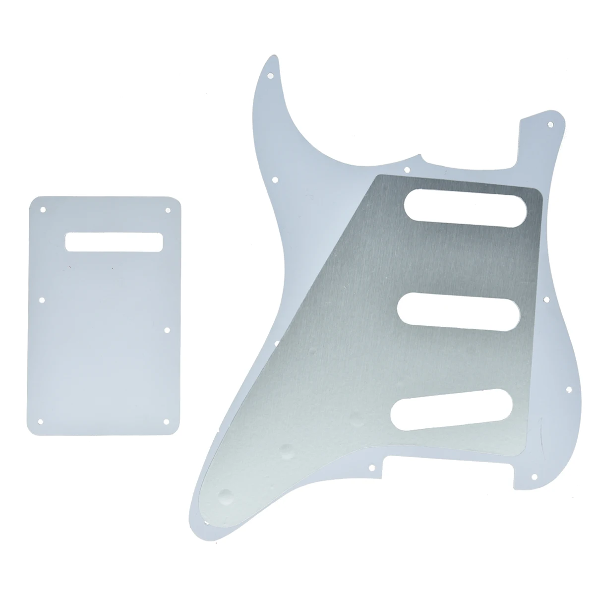 Dopro ST Strat Guitar SSS Pickguard with Tremolo Trem Back Cover Back Plate for American Stratocaster Black/White Grid