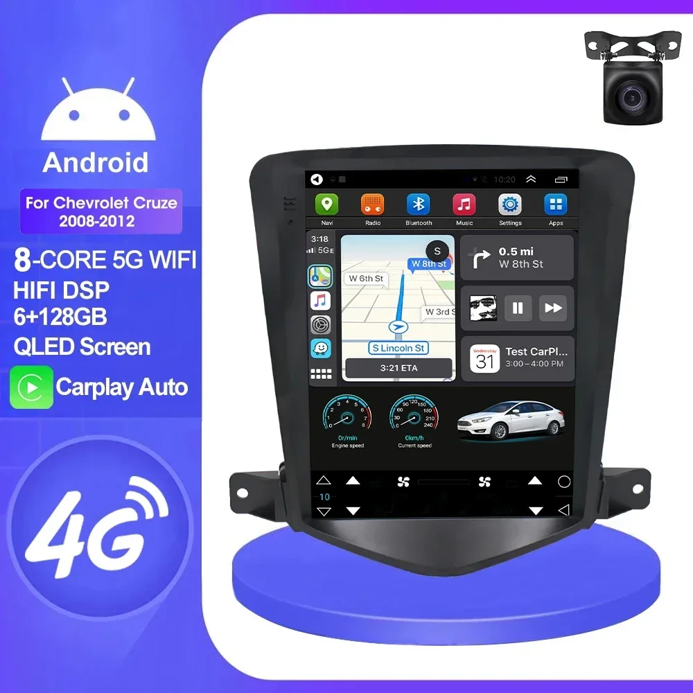 

For Tesla style Android 13.0 8G+128GB DSP IPS Car Radio GPS map multimedia video player for Chevrolet Cruze 2008 2009 2010-2012