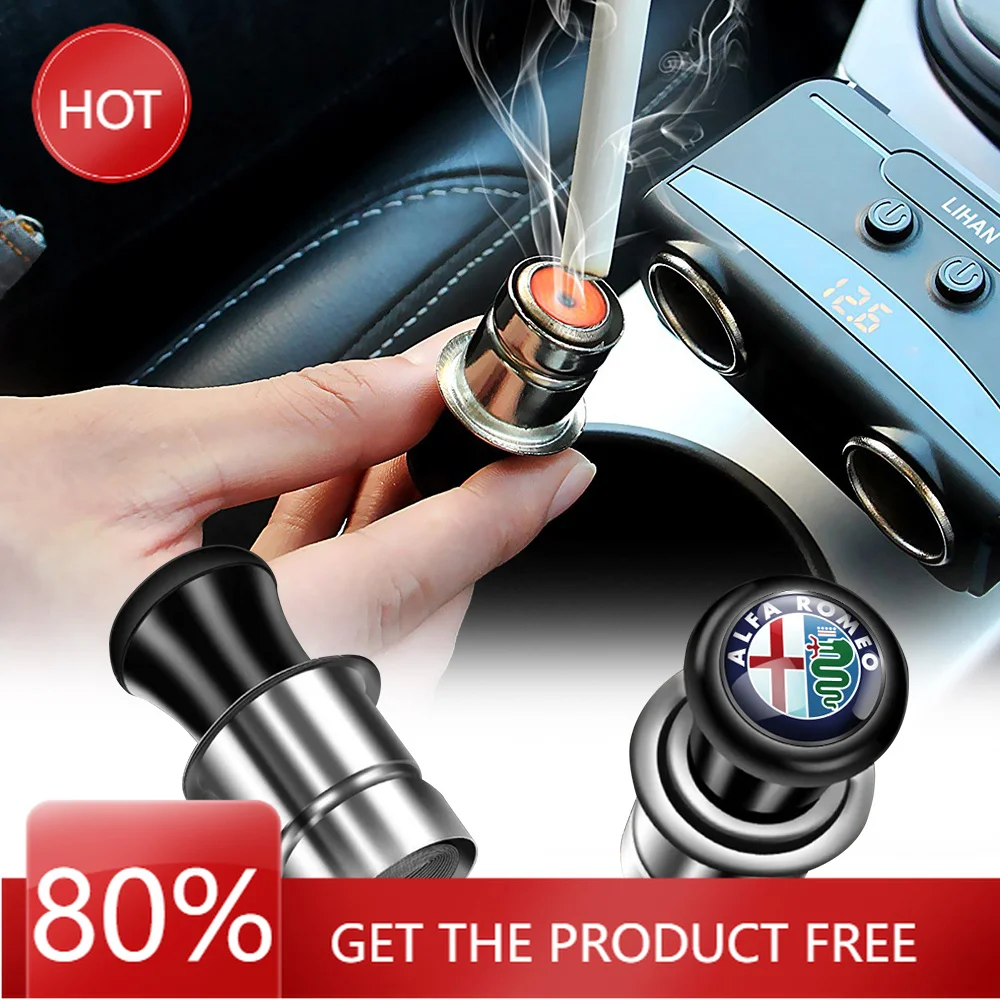 Hub Caps For Alfa Romeo 156 159 Stelvio 147 166 GT Mito Brera Sportiva Portable Car Automatic Cigarette Lighter Ignition Auto Ac