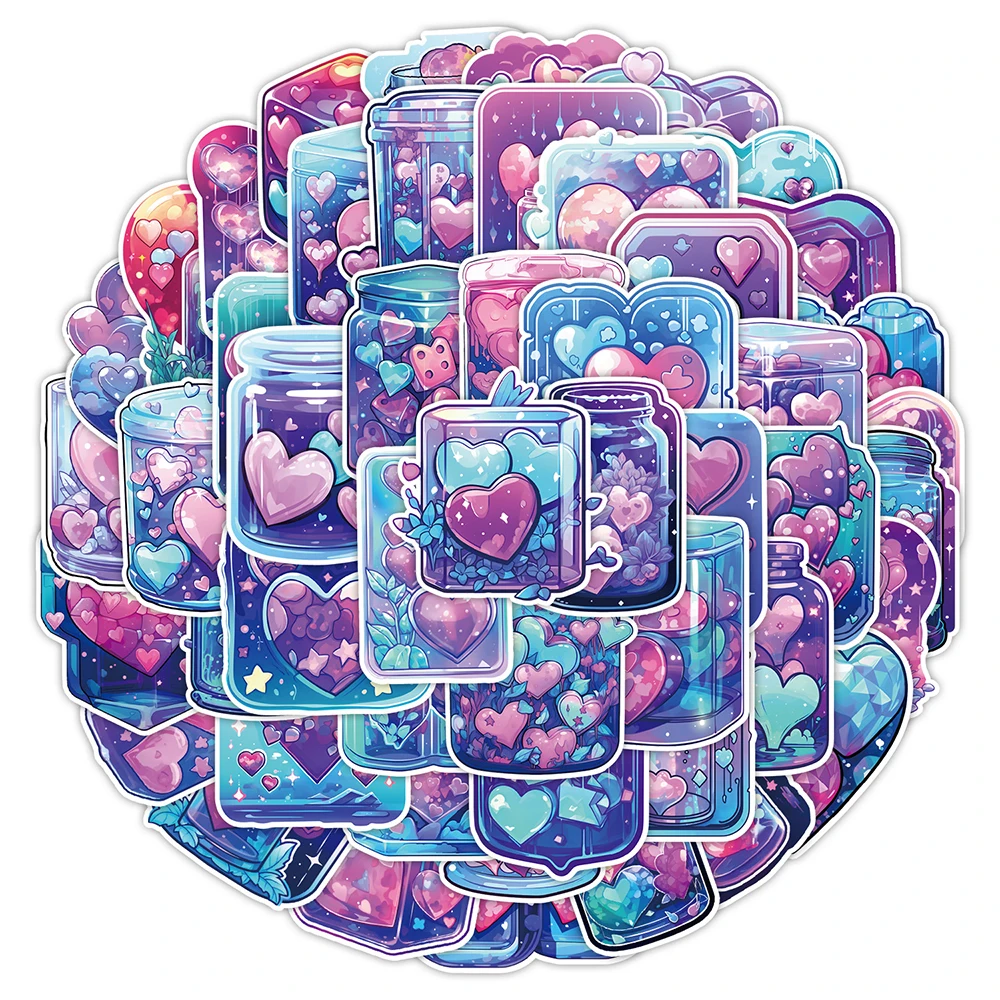10/30/50pcs Shiny Cartoon Ins Style Love bottle Stickers Aesthetic Graffiti Sticker DIY Phone Suitcase Diary Graffiti Decals Toy