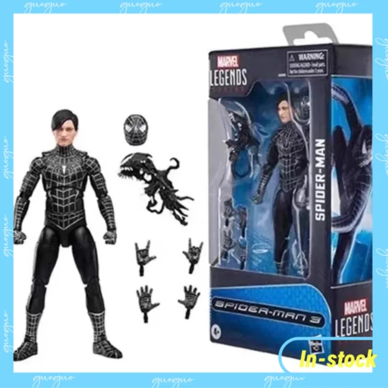 【En stock】Hasbro Marvel Legends Spider-Man 3 traje negro Spider-Man colección de figuras de acción de 6 pulgadas modelo juguete para regalo
