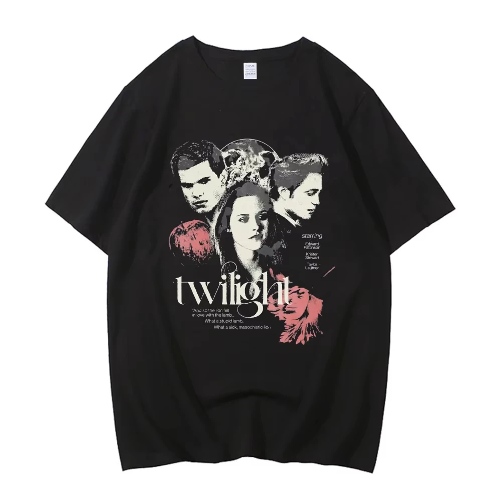 Hot Sale Retro Vintage Twilight T-shirt Y2K Men Women Gothic Cotton Tee Summer O-Neck Cotton Loose Streetwear Casual Tee Shirts