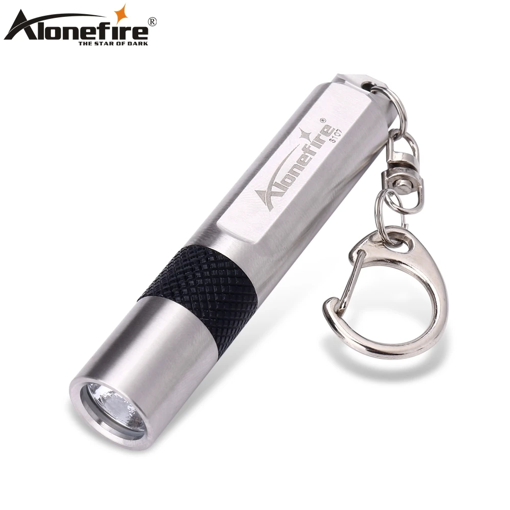 Mini Stainless steel Flashlight Waterproof Cool Keychain light Portable Torch Outdoor Hiking Kids Night Emergency Lighting Lamp