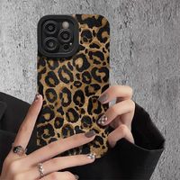 INS Brown Leopard Print Y2K Phone Case For Samsung Galaxy S25 S24 S23 S22 S21 S20 Note20 FE Plus Ultra 4G 5G Silicone Back Cover