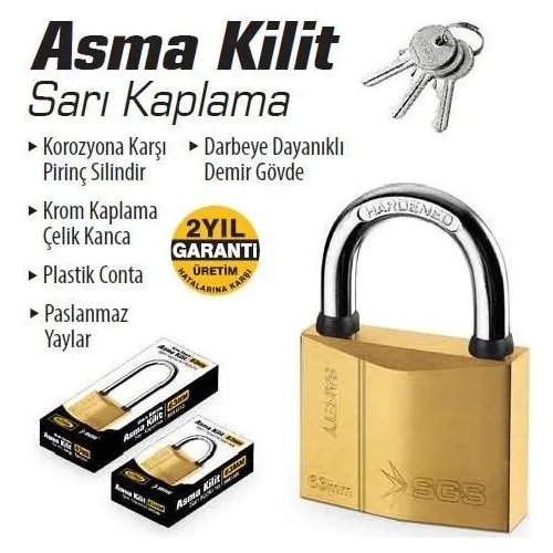 SGS 1303 Yellow Padlock Short 38 mm