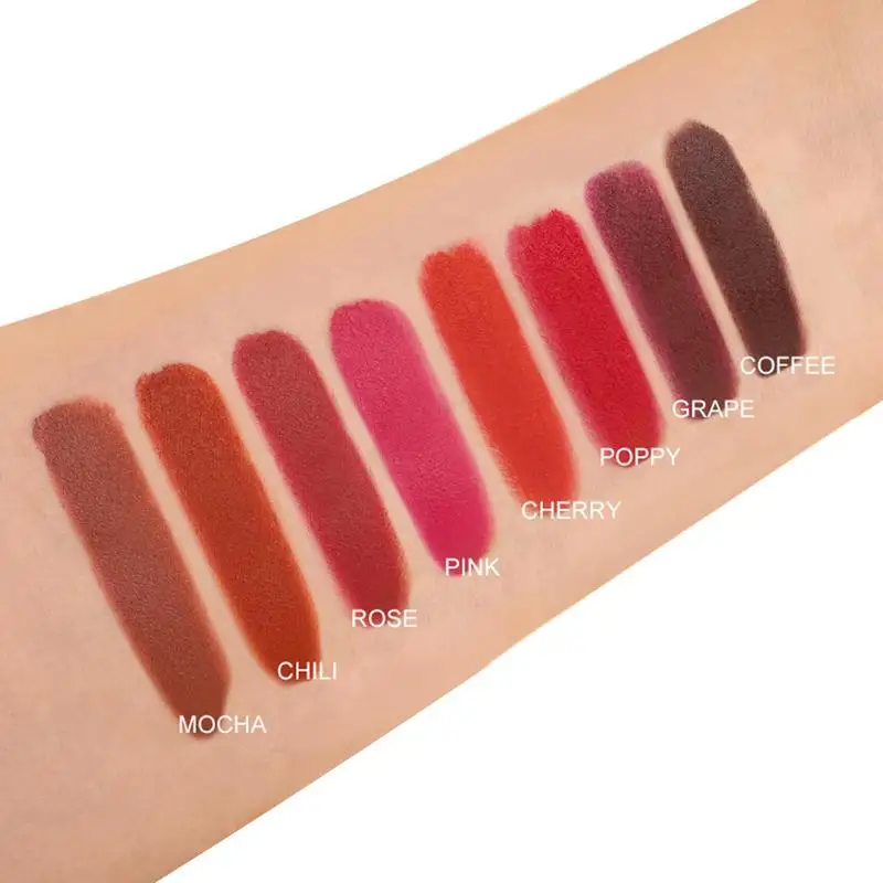 Creme Matte Batom Palette Set, impermeável, 8 cores, prova de manchas, cor labial, duradoura maquiagem labial