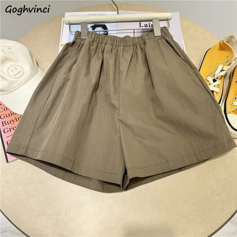 

Vintage Shorts Women Safari Style Solid Casual High Waist Hotsweet All-match Loose Ins Comfort Korean Version Females Streetwear