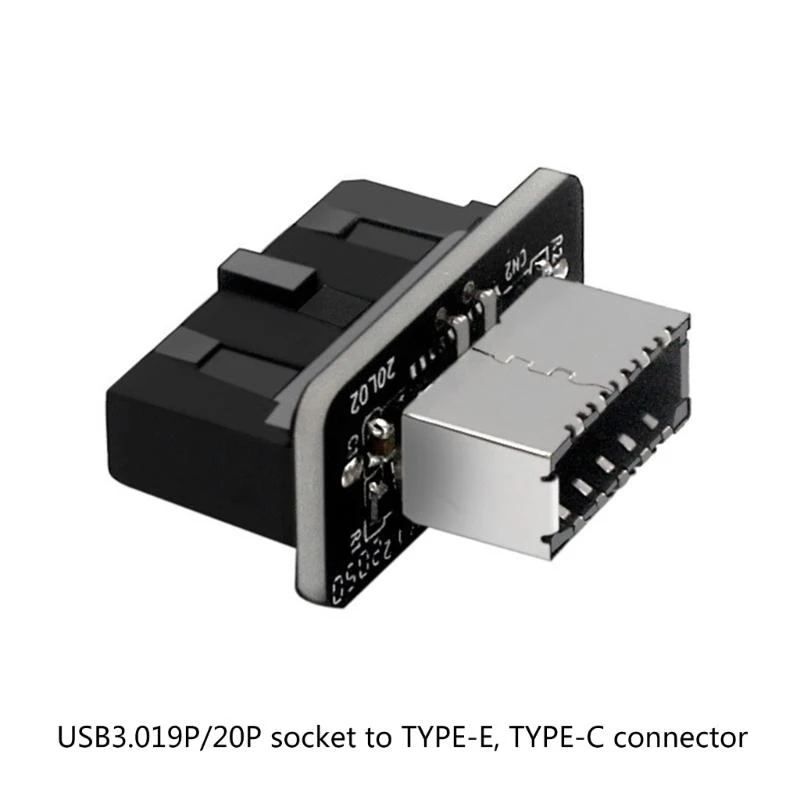 USB Type-E Female to 19-Pin Male Adapter for Internal Motherboard Connection Vertical Header Splitter for Type C