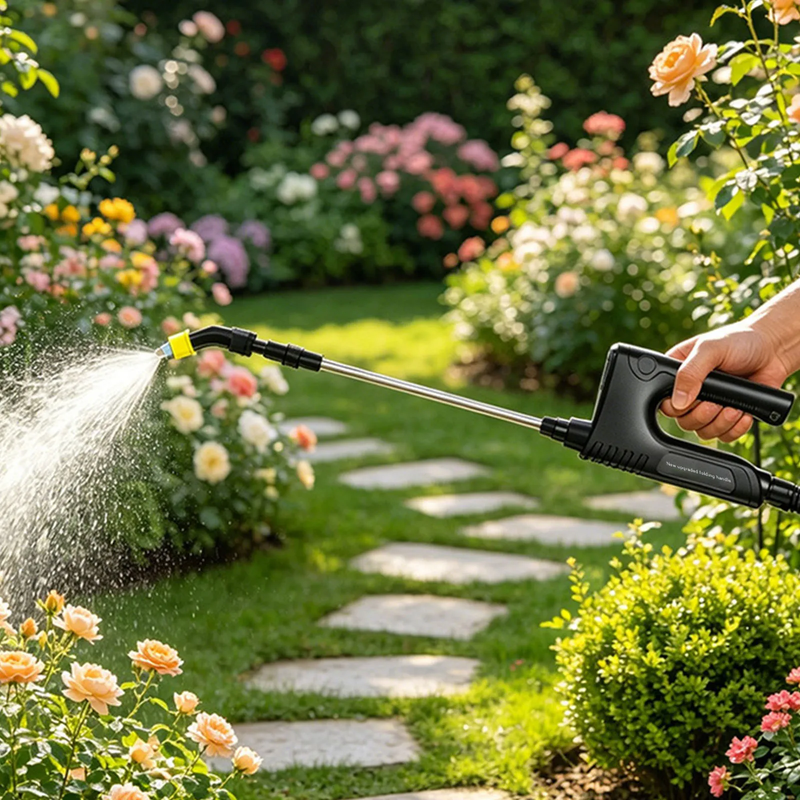Battery Powered Sprayer Wand Battery Indicator Garden Sprayer Telescopic Wand for Lawn Care Fertilizing Watering Gradens Use