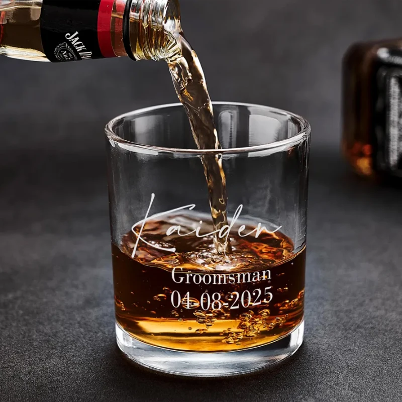 Personalized Whiskey Glass Engraved Whiskey Glass Glasses for Groomsmen Gifts, Gifts for Men, Boyfriend Gift, Fathers Day Gifts
