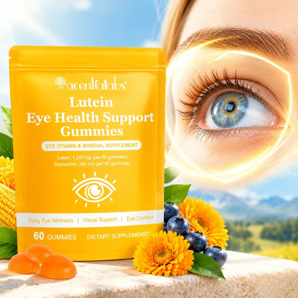Lutein Eye Health Gummies 40mg Support Long-term Eye Wellness Visual Clarity & Relieve Eye Fatigue with Zeaxanthin Vegan 60Count