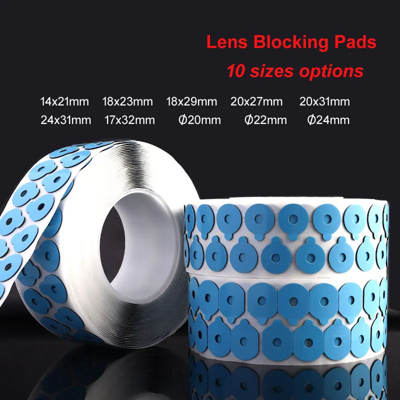 Q022 1000pcs Optical Lens Edging Accessories Double-sided Sticker 10 Sizes Adhesive Blocking Pads