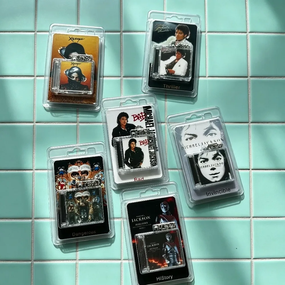 Mini CD Album Keychain Charms of Michael Jackson Merchandise with NFC, Exquisite Packaging & High-Definition Acrylic Material