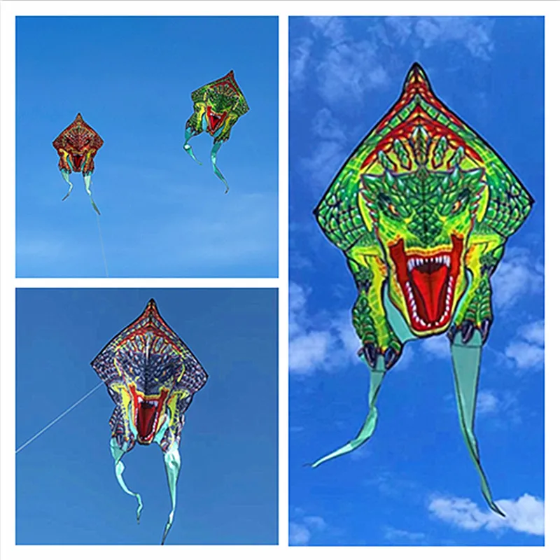 

free shipping tyrannosaurus rex kite dinosaur kites windsurfing inflatable toys outdoor games giant flying kite windsock ripstop