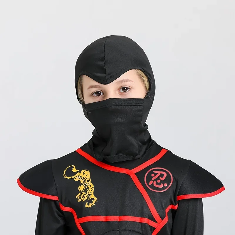 Chłopcy Ninja luksusowy kostium dla dzieci z bronią akcesoria dla dzieci kung fu ninja strój Halloween pomysły prezenty z bagnetowymi zabawkami