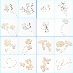 2025 New Arrival Butterfly Plants Four-leaved Clover Mushroom Agaric Metal Cutting Dies for DIY Scrapbooking Card Making Stencil