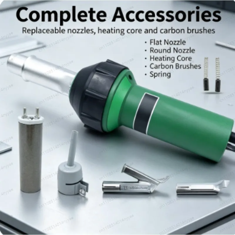 1600W Plastic Welding Gun Hot Air Heat Gun Adjustable Temperature PVC TPO Welding Kit Speed Nozzle Roller Roofing Welder Machine