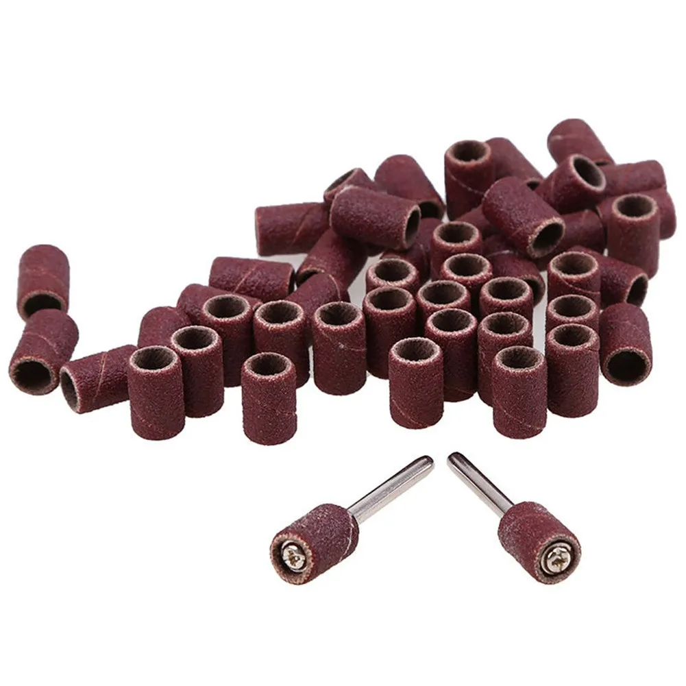 + 2pcs Mandrels Drum Sanding Bands Set 100pcs 320 Grit Accessories Drum Sanding Sleeves Kit Polishing Rotary Tool