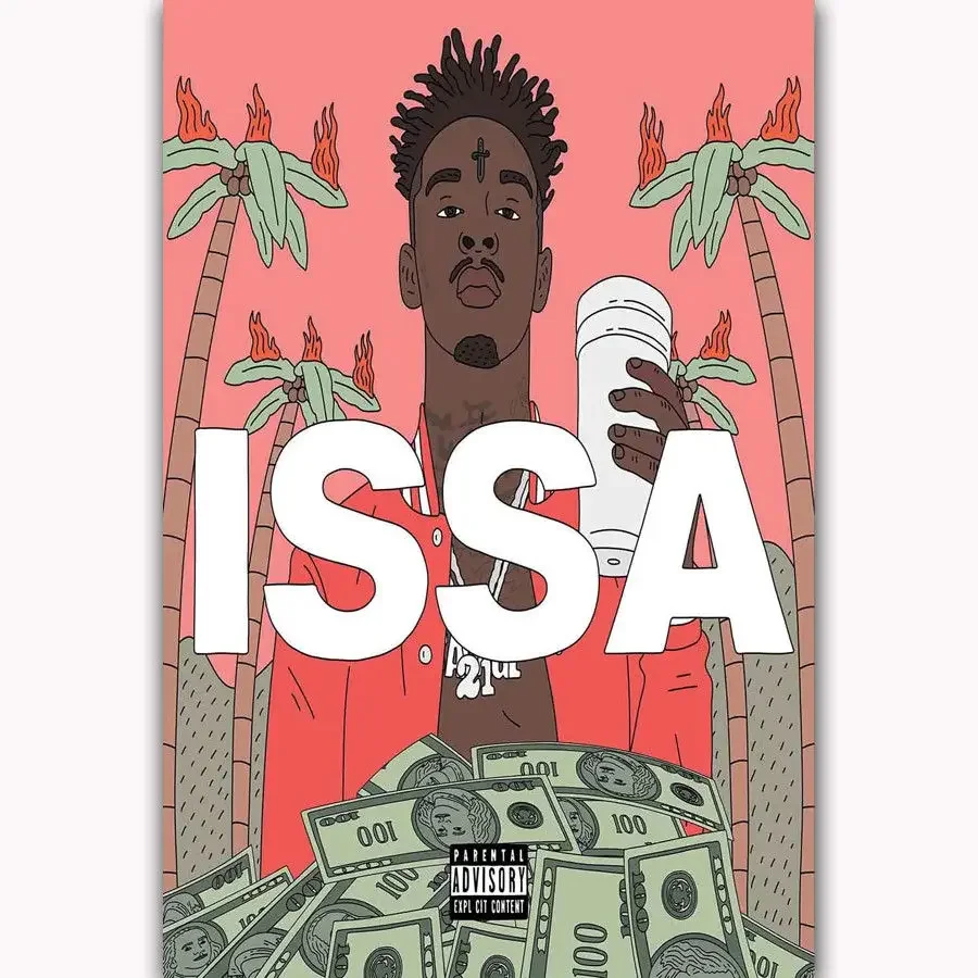 New 21 Savage Baby Girl Custom Rap Music-Silk Art Poster Wall Sticker Decoration Gift