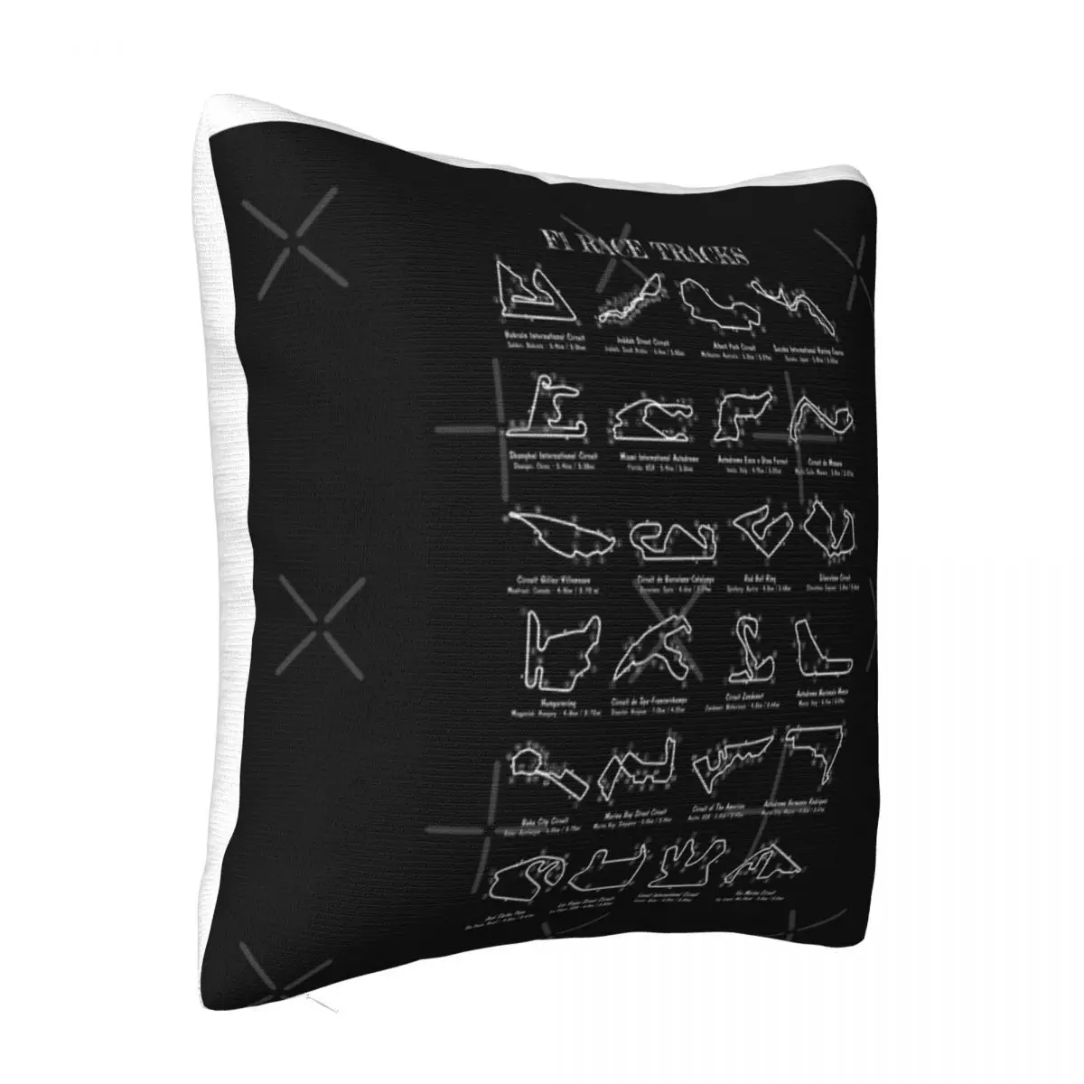 F-1 Race Tracks Vertical White Stencil Body Pillow Decorative Cushion Cushion Cover 45X45 Pillow Case Pillow Cover