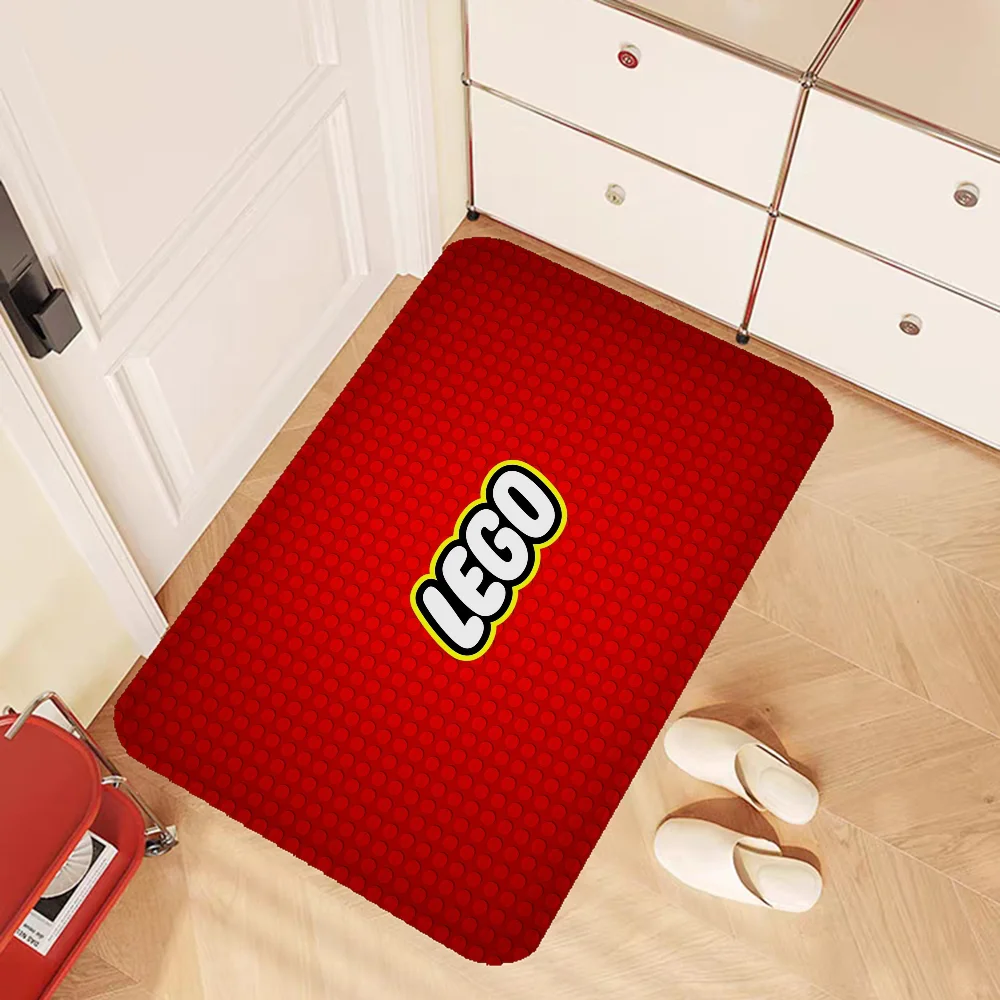 L-LEGOS Floor Mat Bathroom Mat Kids Room Bedroom Decoration Balcony Anti-Slip Doormat Living Room Bedside Area Rugs